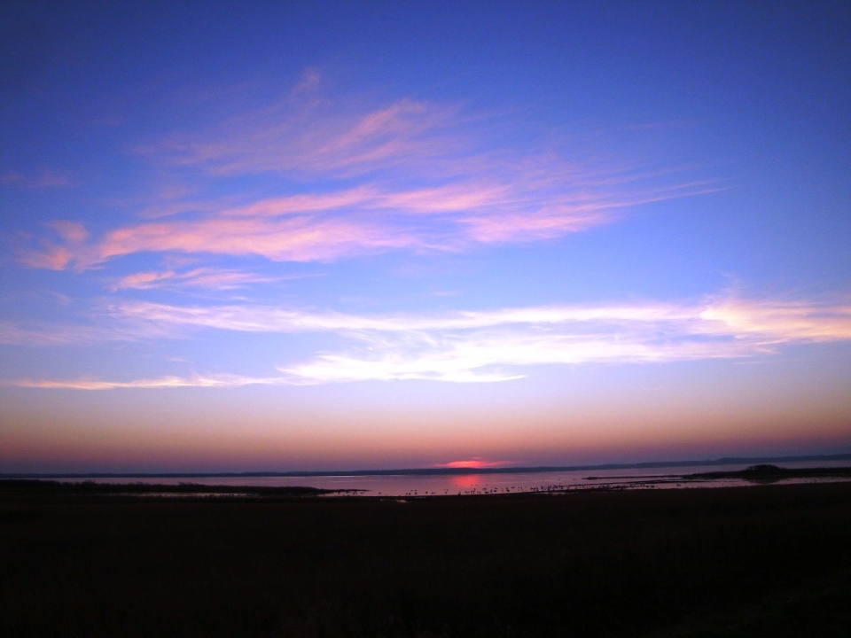 野付半島の夕日の写真